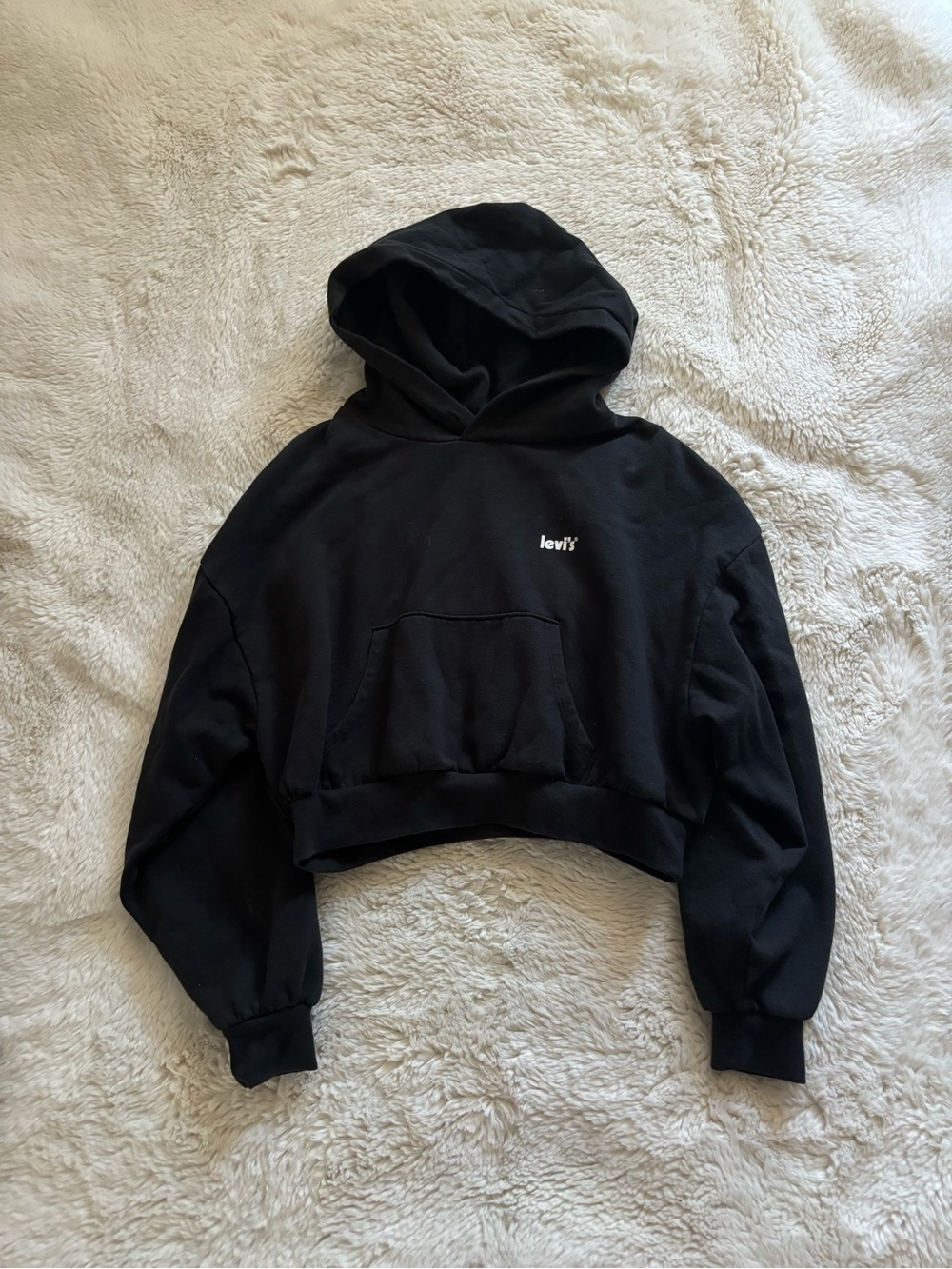 Levi's Black Pullover Hoodie with White Logo